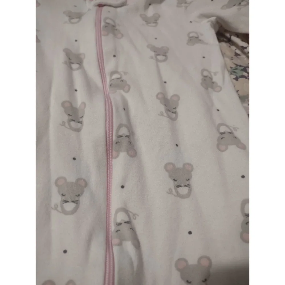 Bundles Baby Place Unisex Baby Cute Mouse‎ Print Zip-up Sleep & Play Gray 3T